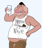 angry autism brown_skin clothes drool eyes fat flag flag:mexico hair lips mexico meximutt obese penis piss poop reyard satoko_houjou(namefag) soyjak stupid sweatshirt text urine variant:meximutt yellow_sclera // 534x612 // 74.7KB