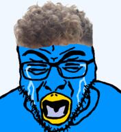 beak bird blue_skin crying glasses series:x_inmigrants soyjak stubble twitter twitter_immigrant variant:rupturejak zoomer_hair // 423x458 // 87.7KB