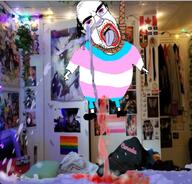 ack animated arm blood bloodshot_eyes crying full_body glasses hair hand hanging irl_background leg meta:tagme neovagina oe_cake open_mouth rope soyjak stubble subvariant:patrick suicide tongue tranny variant:chudjak video water yellow_teeth // 921x883, 2.6s // 1.8MB