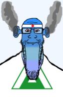 angry bald bloodshot_eyes blue blue_skin calm closed_mouth ear flag flag:japan flag:toyama fume glasses japan ogre_ears seethe smoke soyjak stretched_chin stubble subvariant:longplier template todofuken toyama transparent_background variant:markiplier_soyjak // 823x1250 // 71.1KB