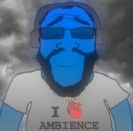 ambience beard calm closed_eyes closed_mouth cloud eyebrows glasses headphones i_heart i_love stubble subvariant:science_lover sunglasses text variant:markiplier_soyjak wrinkles // 801x789 // 347.4KB