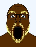 a10_eyes blond blue_eyes brown_skin eyebrows flart glasses open_mouth stubble transparent_background trend:aryan variant:flartson yellow_hair // 410x524 // 6.4KB