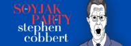 banner blue_background clothes ear glasses hair open_mouth stephen_colbert stubble suit variant:Cobbert // 1000x356 // 155.3KB