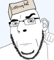 clothes ear focused glasses hand hat hearing learning listening serious variant:cobson // 555x608 // 109.5KB