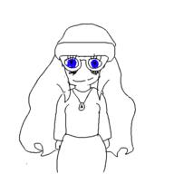 blue_eyes clothes dress glasses hair looking_at_you meta:nas necklace oekaki smile variant:soytan white_background // 500x500 // 10.1KB