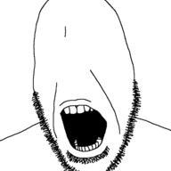 no_eyes no_nose open_mouth soyjak stubble variant:cobson // 721x720 // 7.1KB