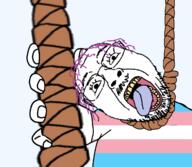 arm flag glasses hair hand hanging holding_object mustache open_mouth rope soyjak stubble tongue tranny variant:bernd // 2160x1884 // 1.7MB