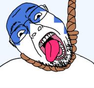 akershus county flag flag:akershus glasses hanging norway open_mouth rope soyjak stubble suicide teeth tongue transparent_background variant:bernd yellow_teeth // 768x719 // 34.1KB