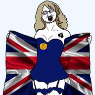award bbc blond blue_dress coal flag:united_kingdom glasses oc open_mouth queen_of_spades sabrina_carpenter soyjak tattoo union_jack united_kingdom variant:unknown // 1080x1080 // 610.5KB