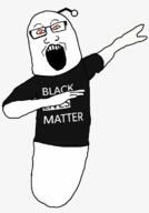 black_lives_matter dab glasses open_mouth orange_eyes pickle_rick reddit rick_and_morty variant:markiplier_soyjak // 820x1175 // 166.0KB