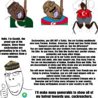 azerbaijan beard brown_skin cockroach country countrywar flag flag:azerbaijan flag:kazakhstan flag:pakistan flag:turkiye glasses hanging kazakhstan looking_at_you pakistan rope smile text variant:bernd variant:cobson // 2828x2828 // 1.8MB