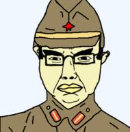 asian closed_mouth clothes ear glasses hat imperial_japan japan japanese_soldier_who_kept_fighting military_uniform soyjak subvariant:chudjak_front transparent_background variant:chudjak // 357x360 // 45.0KB
