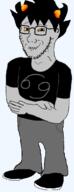 arm closed_mouth clothes crossed_arms full_body glasses grey_skin hair homestuck horn karkat_vantas nate open_mouth sharp_teeth smug soyjak stubble that_one_fucking_picture_of_nate_being_a_smug_little_bastard troll_(homestuck) variant:soyak yellow_hair yellow_sclera zodiac // 423x1104 // 77.7KB