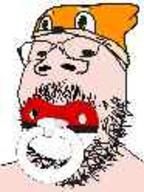 baby babyjak buizel clothes glasses hat mustache pacifier pink_skin pokeball pokemon soyjak stubble variant:gapejak weasel // 93x124 // 3.7KB