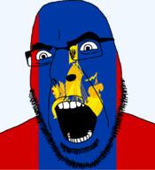 flag flag:kostroma_oblast full_head glasses hair kostroma_oblast looking_to_the_right oblast open_mouth russia ship soyjak stubble teeth text transparent transparent_background variant:cobson // 721x789 // 84.0KB