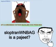 antenna closed_mouth clothes cockroach confused country ear flag flag:turkiye glasses hair hand headband india open_mouth pajeet raised_eyebrow sloptranWNBAG_(namefag) soyjak subvariant:chudjak_front thinking tongue turkiye turkroach variant:chudjak variant:phillip yellow_teeth // 1920x1600 // 923.3KB