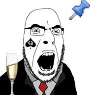 angry bbc clothes glass glasses meta:tagme necktie open_mouth push_pin queen_of_spades soyjak sticky stubble suit tattoo variant:cobson wine // 680x713 // 167.6KB