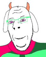 deltarune glasses horn ralsei_(deltarune) scarf stubble subvariant:nucob teeth variant:cobson video_game // 541x671 // 14.1KB