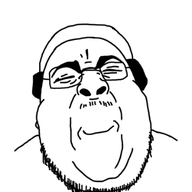 animated byonbyon closed_eyes fat glasses happy headphones music poyopoyo smile soyjak stubble variant:chugsjak // 329x400 // 325.5KB