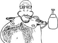 air_inflation chest_hair closed_mouth gas_cylinder glasses gynaecomastia hairy hose hose_inflation inflation_fetish meta:pornographic_content naked nude soyjak stubble variant:markiplier_soyjak // 999x741 // 33.7KB