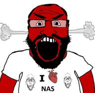 3soyjaks balding beard glasses hair heart i_love open_mouth red_skin smoke soyjak stubble subvariant:science_lover variant:markiplier_soyjak variant:nojak // 800x789 // 155.6KB