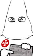 cape fact glasses hand holding_object hood kkk neutral soyjak subvariant:neutralplier variant:markiplier_soyjak // 601x1018 // 177.7KB