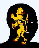 animal british ceredigion flag flag:ceredigon glasses hair lion looking_to_the_right open_mouth soyjak stubble teeth united_kingdom variant:soyak wales // 644x800 // 88.8KB