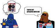 Judge_Gem_(namefag) arm award badge bald batman beard black_glasses blue_skin brown_skin closed_mouth evil eyes hand head hello_my_name_is_(sticker) iraq islam kratos lapis_lazuli lapis_lazuli_(user) meta:namefags mouth mr_incredible norway nose open_eyes punisher_face queen_of_spades smile speech_bubble stubble subvariant:mexiaryan syndrome_(the_incredibles) taliban text_bubble the_incredibles thought_bubble transgender_flag variant:meximutt variant:syndromejak warrior-z_(user) white_eyes white_sclera yellow_eyes yellow_hair yellow_sclera // 2752x1390 // 871.0KB