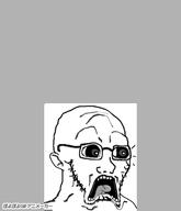 animated bald ear ext=gif glasses mouth_open open_mouth puyopuyo scared soyjak stubble subvariant:doctos teeth tongue variant:soyak // 344x400 // 1.0MB