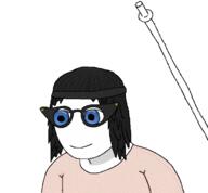 animated anti_soytan arm beaten blood blue_eyes blush closed_eyes closed_mouth clothes ext=gif female glasses hair hand hat metal_pipe open_mouth subvariant:metal_pipe_soytan total_sloptran_death variant:soytan // 700x650 // 167.0KB