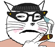 animal beanie blush cat cat_ear cigar clothes ear frown glasses holding_object meta:op_didn't_took_a_selfie_of_xerself pooner smoke smoking subvariant:impish_meowjak subvariant:massjak subvariant:massmeowjak subvariant:wholesome_soyjak variant:gapejak variant:soytan // 600x515 // 13.2KB