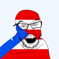 angry flag flag:puerto_rico glasses hair looking_at_you mustache open_mouth puerto_rico soyjak star_(symbol) stubble teeth territory transparent_background united_states variant:feraljak // 1500x1500 // 56.5KB