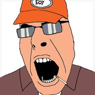 angry cap cigarette clothes dale_gribble featured glasses hat king_of_the_hill open_mouth soyjak variant:cobson // 400x400 // 39.1KB