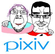 2soyjaks clothes ear flag glasses hair hand happy japan makeup mustache nazism pixiv purple_hair smile soyjak stubble subvariant:chudjak_front swastika tranny variant:bernd variant:chudjak // 826x812 // 277.6KB