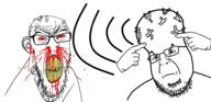 angry bald big_brain blood blood_from_ears blood_from_mouth blood_on_face blood_spray bloodshot_eyes clenched_teeth closed_mouth cracked_teeth glasses hand nosebleed open_mouth serious stubble subvariant:feralrage teeth telepathy variant:feraljak variant:shotjak vein wave yellow_teeth // 968x467 // 221.1KB