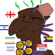 adams_apple angry big_nose flag:gay_pride_flag flag:georgia_(country) flag:israel flag:minor_attracted_person flag:transgender_pride_flag jimbo_(namefag) meta:namefags namefags nuvariant recessed_jawline shitskin skinny variant:unknown // 3000x3000 // 1.5MB