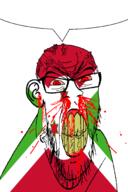angry blood blood_from_ears blood_from_mouth blood_on_face blood_spray bloodshot_eyes burundi clenched_teeth cracked_teeth ear flag flag:burundi glasses mustache nosebleed red_eyes soyjak speech_bubble speech_bubble_empty star_(symbol) stubble subvariant:feralrage teeth variant:feraljak vein yellow_teeth // 1347x2020 // 192.5KB