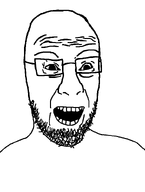 bald glasses open_mouth soyjak teeth_showing traced variant:veinjak // 602x797 // 17.7KB