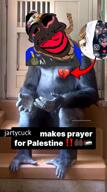 ack allah autism bloodshot_eyes crying discord ext=mp4 full_body furry gorilla heart islam jartycuck nasheed nigger palestine praying rope slopjak subvariant:chudjak_front subvariant:jartycuck suicide variant:chudjak video // 480x854, 7.4s // 2.4MB