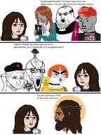 anime arthoe bible blood bloodshot_eyes brainlet christianity clothes comic communism crying dead fat flag glasses grey_skin gun hair hammer_and_sickle hat holding_object i_fucking_love_science jesus multiple_soyjaks nordic_chad npc open_mouth orange_hair religion smile soyjak stretched_mouth stubble text trans_rights variant:soyak // 1080x1440 // 197.3KB