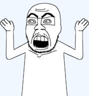 artist:keys eyebrows feralrants glasses hand_up raised_hand rantsona soyjak stubble subvariant:feralrants variant:feraljak // 710x768 // 22.5KB