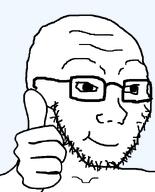 bald closed_mouth glasses hand happy smile smirk stubble template thumbs_up transparent_background variant:soyak // 644x800 // 14.3KB