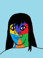 closed_mouth hair large_eyes long_hair neutral soyjak subvariant:commiepedotroon trend:colorjak variant:kuzjak // 809x1080 // 15.8KB