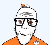angry glasses open_mouth orange reddit smile soyjak stubble template variant:nerdjak // 713x646 // 18.1KB