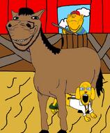 9a0c dog dog_ear farm farmer gape gate gun horse janny meta:namefags pants_down sneed stable subvariant:impish_horse variant:impish_soyak_ears variant:markiplier_soyjak // 698x847 // 312.7KB