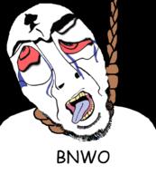 bbc black_background bnwo brown_troonjak crying deformed distorted glasses hanging open_mouth proto-slopjak queen_of_spades red_eyes soyjak stubble subvariant:cobson_front suicide variant:cobson // 900x1000 // 247.7KB