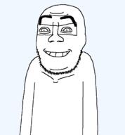 artist:keys eyebrows feralrants glasses grin happy raised_eyebrow raised_eyebrows rantsona soyjak stubble subvariant:feralrants variant:feraljak // 710x768 // 16.3KB