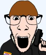 clothes dylann_roof flag:south_africa glasses gun hair open_mouth orange_hair pistol south_africa soyjak stubble sweater variant:dylanjak white_skin // 552x650 // 16.5KB