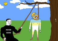 3soyjaks arm beard closed_mouth crying cunny cunnykike cunnytranny drawn_background ear flag:minor_attracted_person glasses hanging holding_rope map_(pedophile) never_goon nigger open_mouth pedophile rope stubble subvariant:wholesome_soyjak sun tree variant:bernd variant:chudjak variant:gapejak 😭 // 2100x1500 // 231.4KB