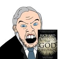 blue_eyes book clothes glasses grey_hair mustache necktie open_mouth richard_dawkins soyjak stubble suit variant:feraljak white_skin // 1500x1500 // 607.0KB